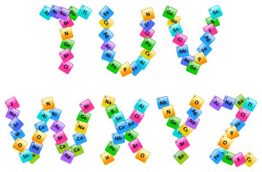 Periodic Table Of Elements Alphabet Letters T-Z clipart