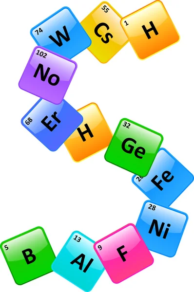 Periodic Table Number 5 — Stock Vector