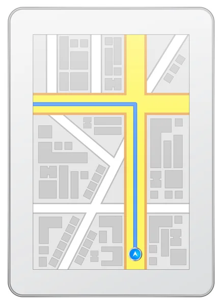 Witte tablet met navigatie — Stockvector