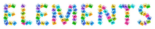 요소 단어의 주기율표 — 스톡 벡터
