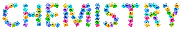 Tabla periódica de elementos Química Palabra — Vector de stock