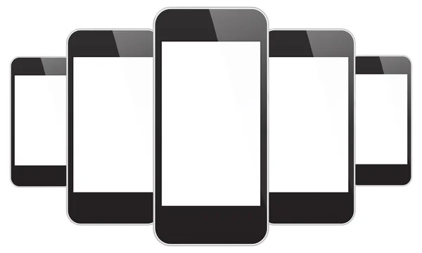 Telefones celulares pretos — Vetor de Stock