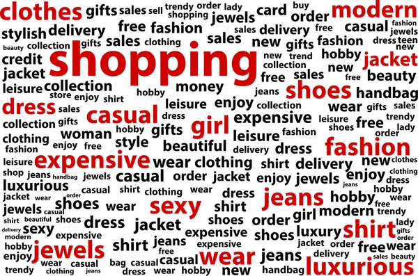 Shopping Word Cloud — Stock Vector