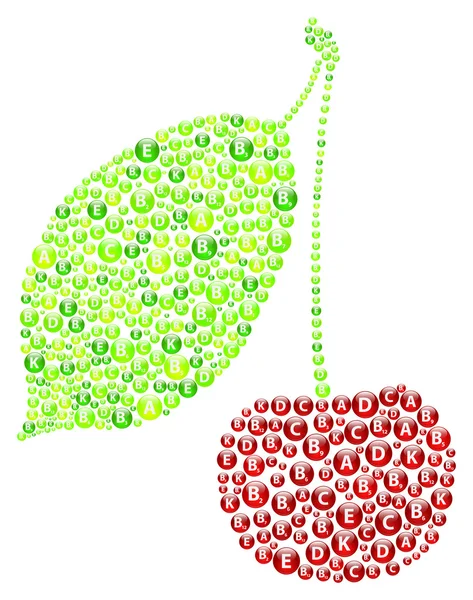 Concepto de vitaminas de cereza — Archivo Imágenes Vectoriales