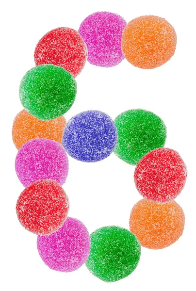 Jelly Candy Number Six — Stock Photo, Image