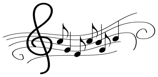 Notes musicales sur portée — Image vectorielle