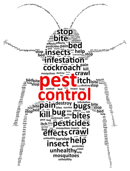 Pest control woord wolk — Stockvector