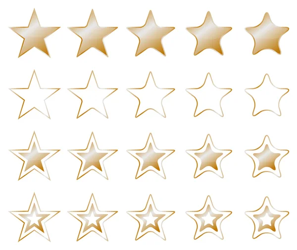 Estrellas de bronce iconos — Vector de stock