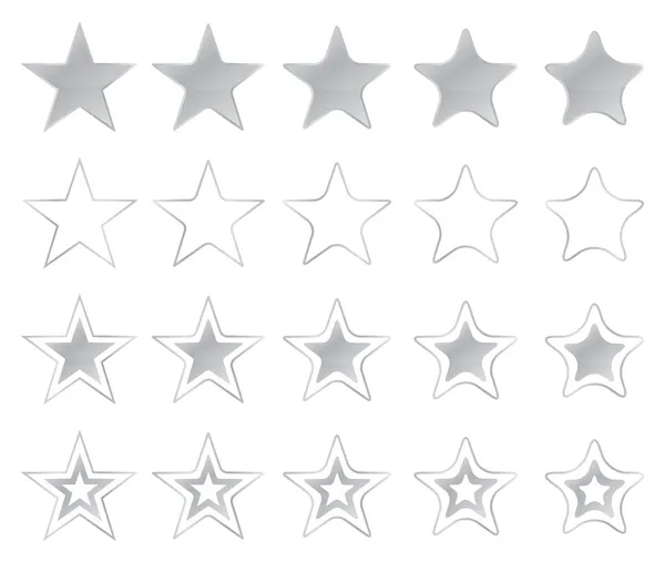 Silver Stars Icons — Stock Vector