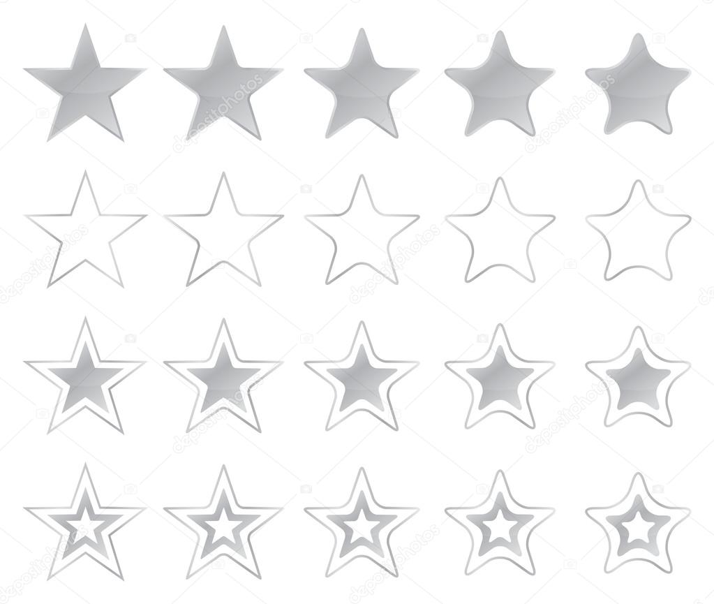 Silver Stars Icons