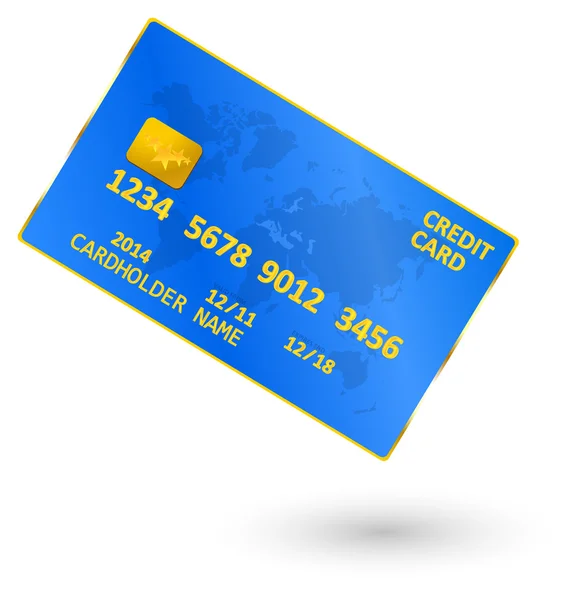Tarjeta de crédito azul — Vector de stock