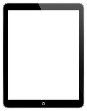 güç düğmesi ile siyah tablet