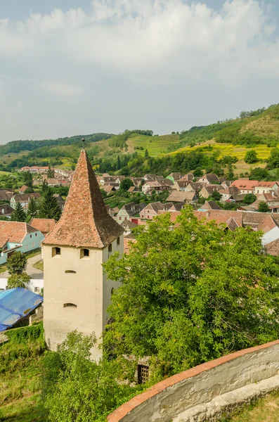 Letecký pohled na středověké město — Stock fotografie