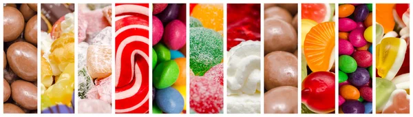 Sweet Confectionery Background Collage — Stock Photo, Image