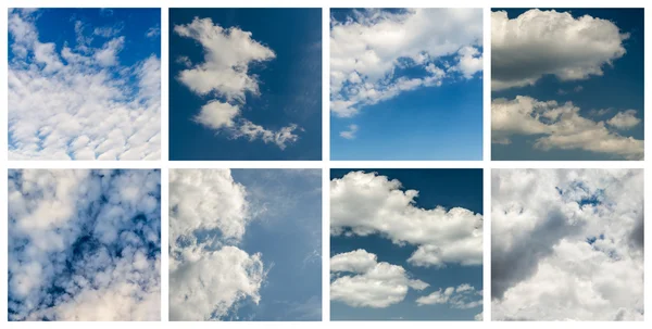 青い空と雲のコラージュ壁紙 — ストック写真