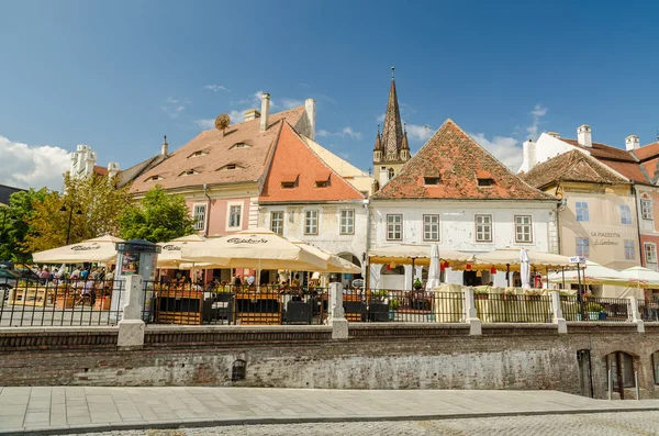 Mały plac w Sibiu — Zdjęcie stockowe