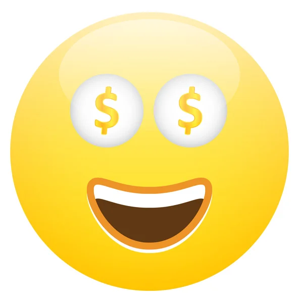 Smiley Face With Cash — Stock Vector