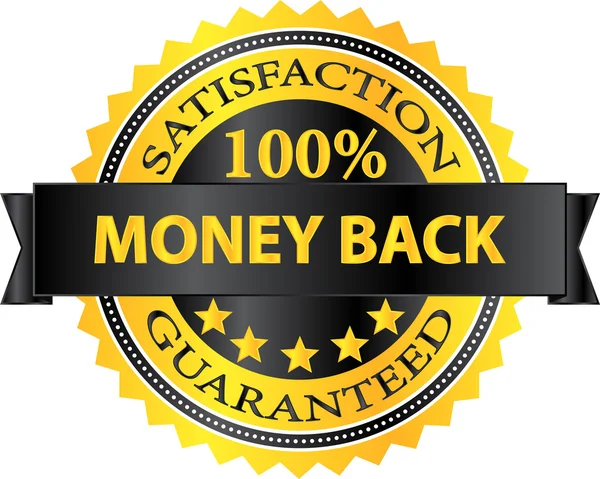 Dinheiro de volta Satisfação Emblema garantido —  Vetores de Stock