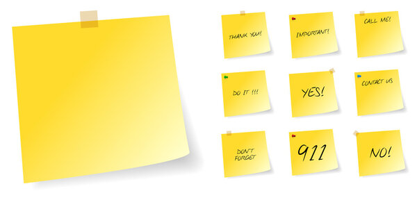 Yellow Post It Sticky Notes With Messages