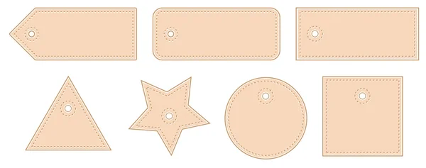 Leather Price Tags Set — Stock Vector