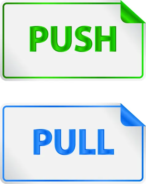 Push And Pull Notice Labels Stock Vector