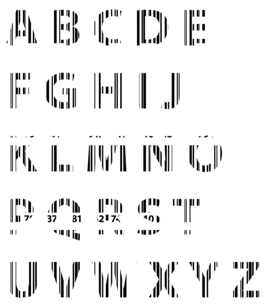 Código de barras de negocios Alfabeto — Archivo Imágenes Vectoriales