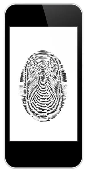 Business Black Smart Phone With Fingerprint Access — Stock Vector