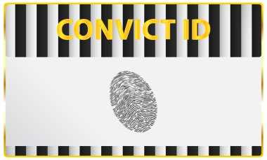 Convict Identification Card With Fingerprint Registration clipart