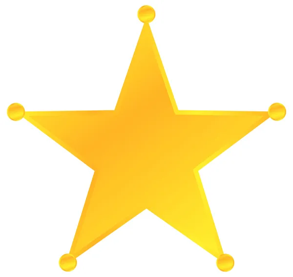 Golden Sheriff Star Badge — Stock Vector