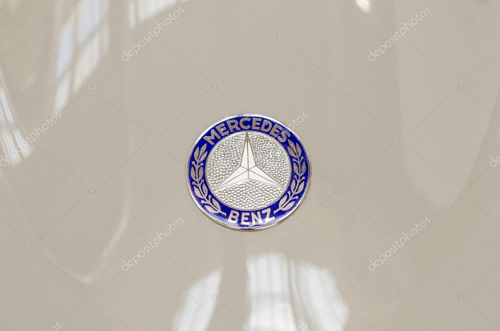 BUCHAREST, ROMANIA - OCTOBER 11: Mercedes Benz Sign on October 11, 2013 in Bucharest, Romania. Multinational division of the German manufacturer Daimler AG the brand is used for luxury automobiles.