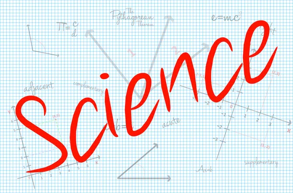 Mot de science avec fond de mathématiques — Image vectorielle