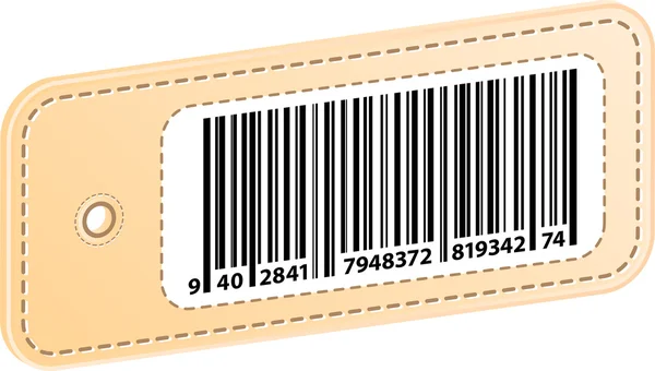 Étiquette de prix 3D avec étiquette code à barres — Image vectorielle