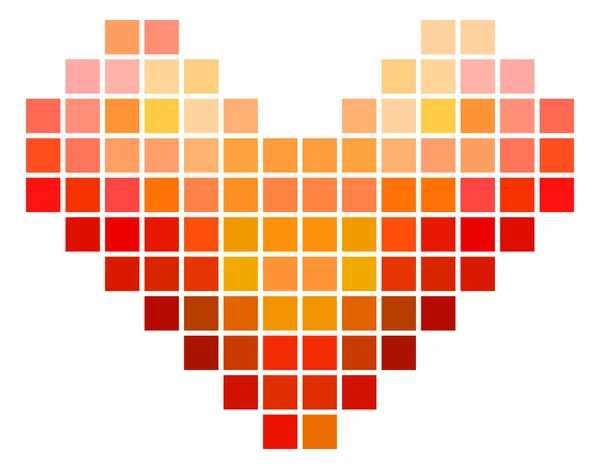 Corazón cuadrado de mosaico — Vector de stock