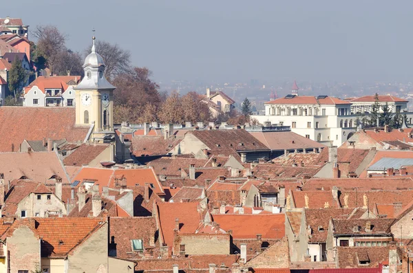 Vista dall'alto dei tetti piastrellati medievali — Foto Stock