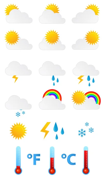 Ensemble d'icônes météo — Image vectorielle