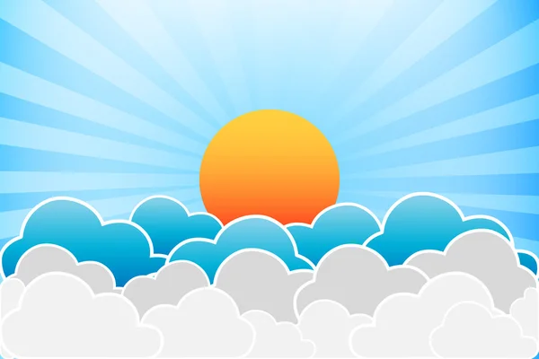 Sole e nuvole — Vettoriale Stock