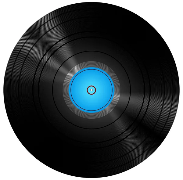 Grabación de disco de vinilo azul retro — Vector de stock