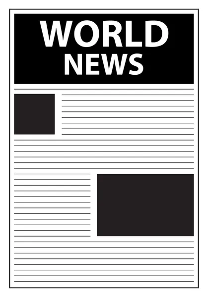 World News Newspaper First Page Template — Stock Vector