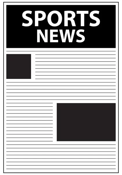 Sports News Newspaper First Page Template — Stock Vector