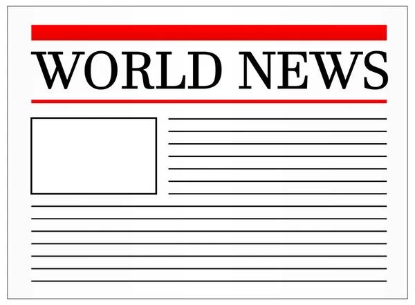 World News Headline In Newspaper — Stock Vector