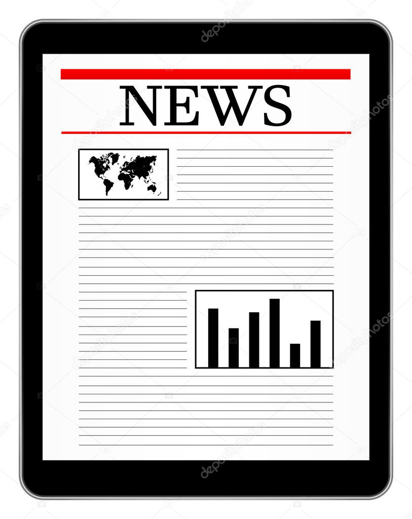 Black Business Tablet Showing World News
