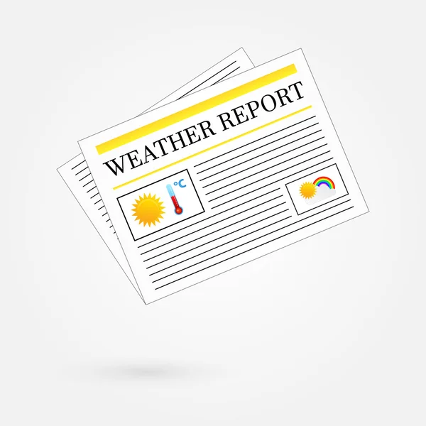 Weather Report Newspaper Headline Front Page — Stock Vector