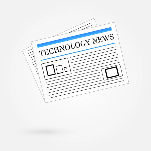 Noticias de tecnología Titulares de periódicos — Vector de stock