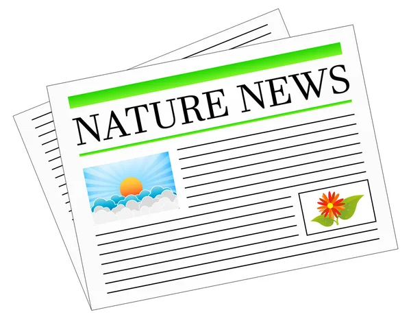 Título do jornal Nature News — Vetor de Stock
