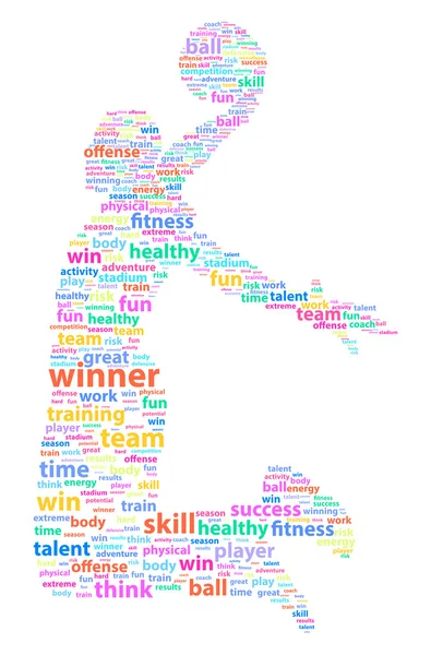 Joueur de basket-ball Sports Word Cloud — Image vectorielle