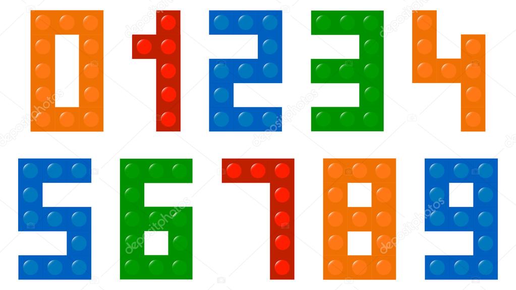 Children Building Blocks Numbers Font