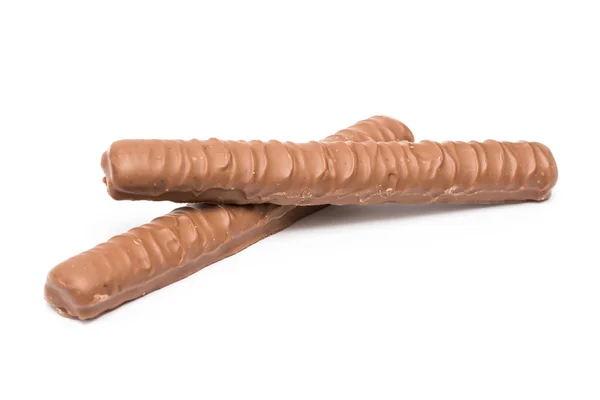 Long Milk Chocolate Bars With Caramel Filling — Stock Photo, Image