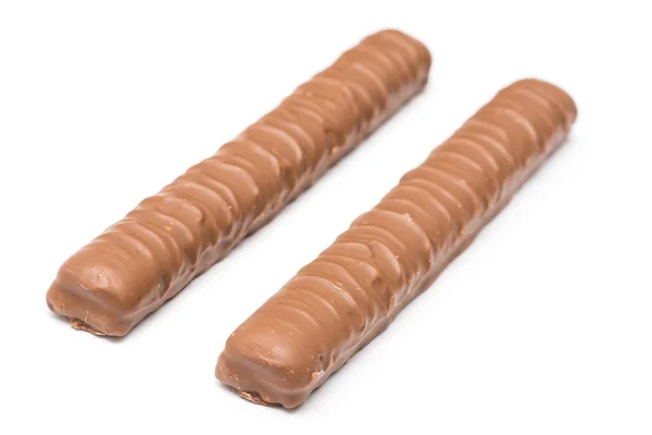 Lang melkchocolade bars met karamel vullen — Stockfoto