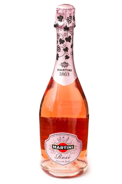 Fles van martini mousserende rose — Stockfoto