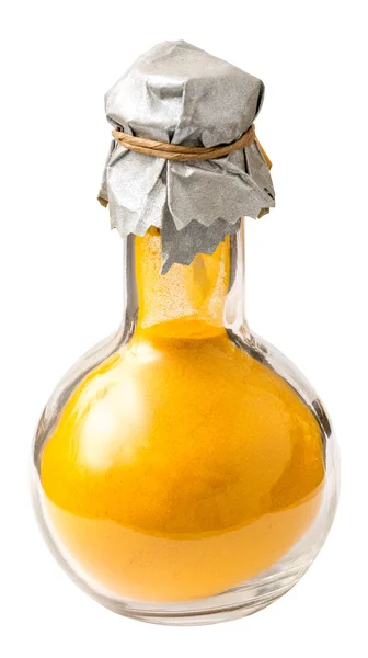 Zerdeçal tozu şişe — Stok fotoğraf